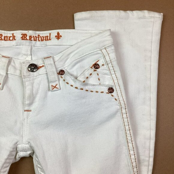 Rock Revival White Flare Jeans 26 - Picture 6 of 11